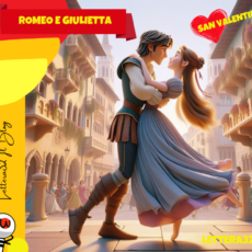 Romeo e Giulietta che si abbracciano felici