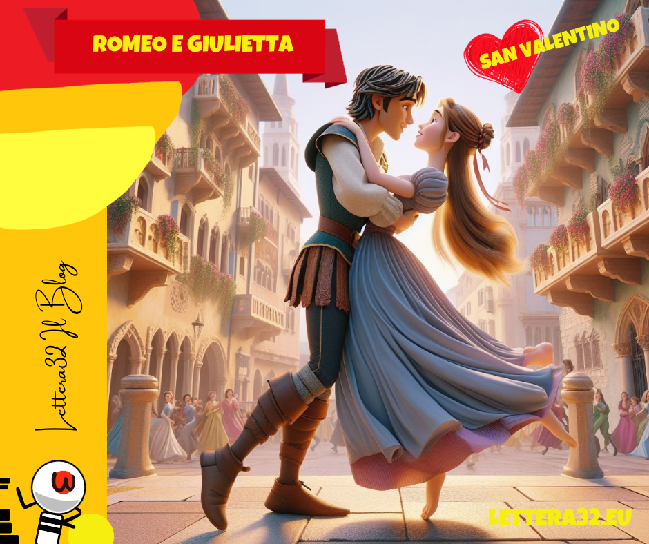 Romeo e Giulietta che si abbracciano felici